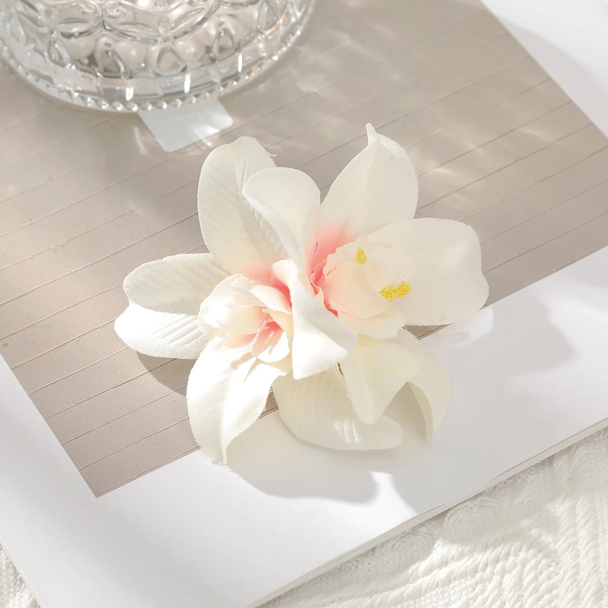 AWAYTR Cattleya Flowers Hairpin Artificial Floral Hair Clips Valentine Headwear Girl Hair Accessories Mother's Day Gift