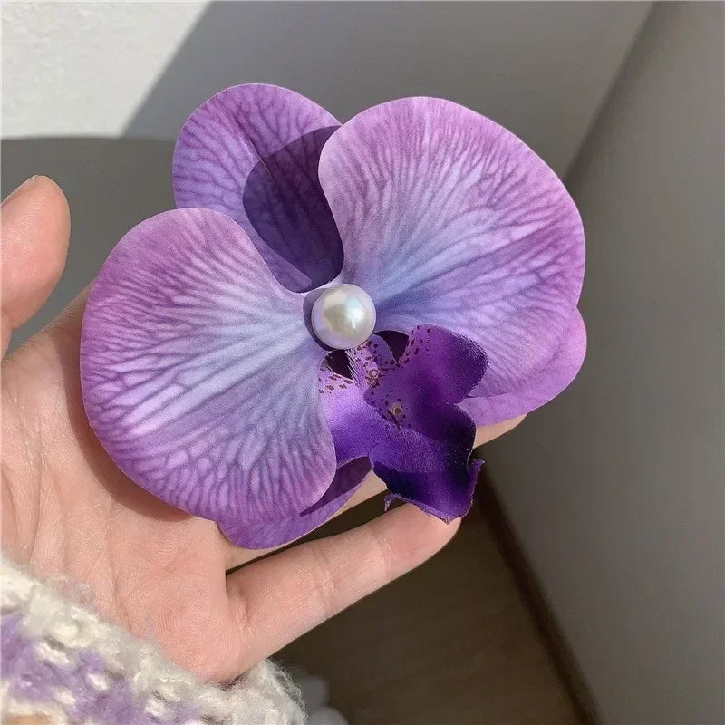Bohemian, Atmospheric, Butterfly Orchid Edge Clip, Gripper Clip, Photography, Flower Shape, Headwear and Hair Accessories