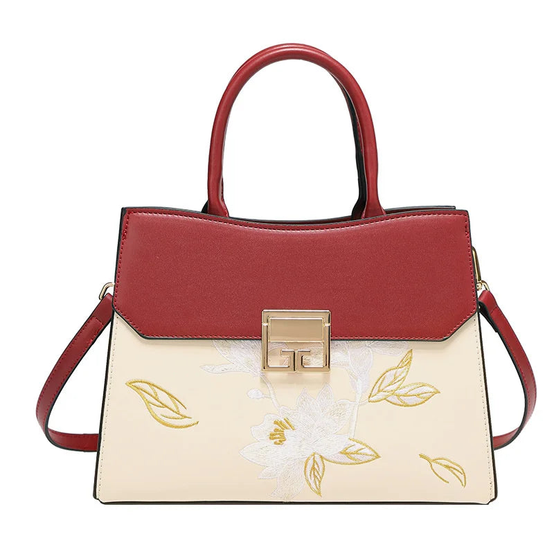 Elegant mother Embroidered Women's Bag Fashion Crossbody bags Style Versatile Large Capacity Shoulder Handbag Designer Bag 7