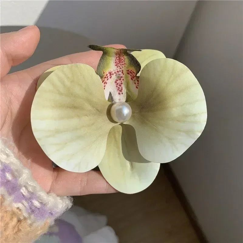 Bohemian, Atmospheric, Butterfly Orchid Edge Clip, Gripper Clip, Photography, Flower Shape, Headwear and Hair Accessories