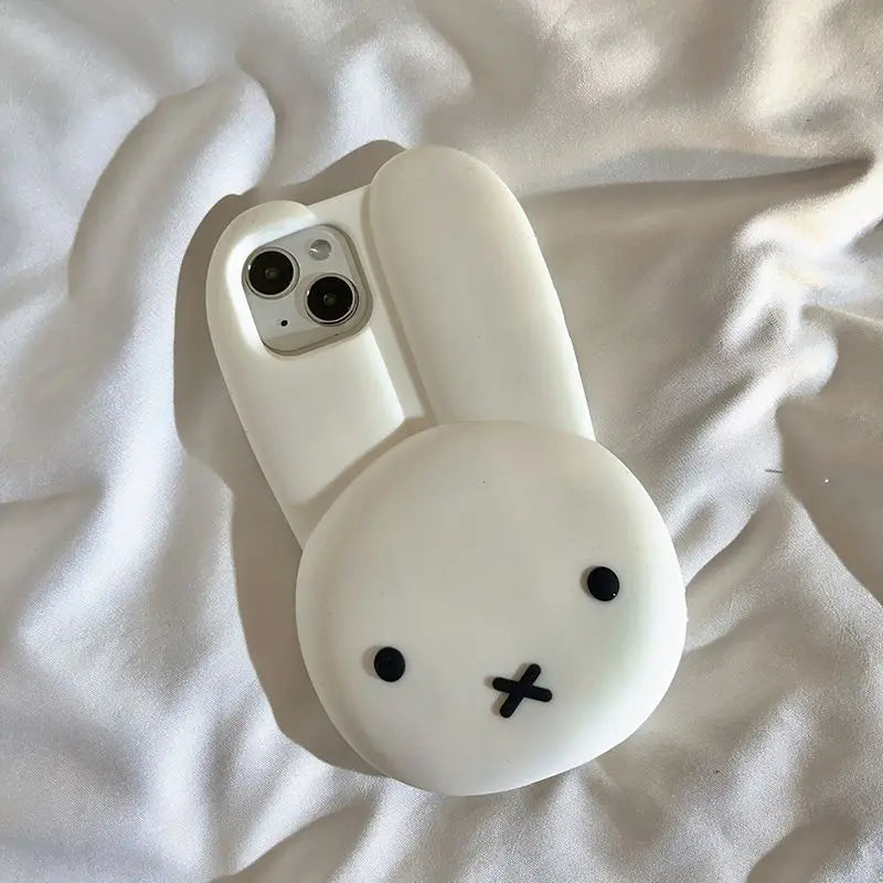 Kawaii Miffy Iphone 11/12/13/14/15/16ProMax Phone Case Silicone Anti-drop Simple All-wrap Soft Case Christmas Toy Gift