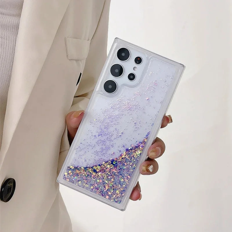 Bling Glitter Noctilucent Case for Samsung S20 S21 FE S22 S23 Note20 Ultra Note10 Plus A72 A73 A52 A14 TPU Soft Quicksand Cover