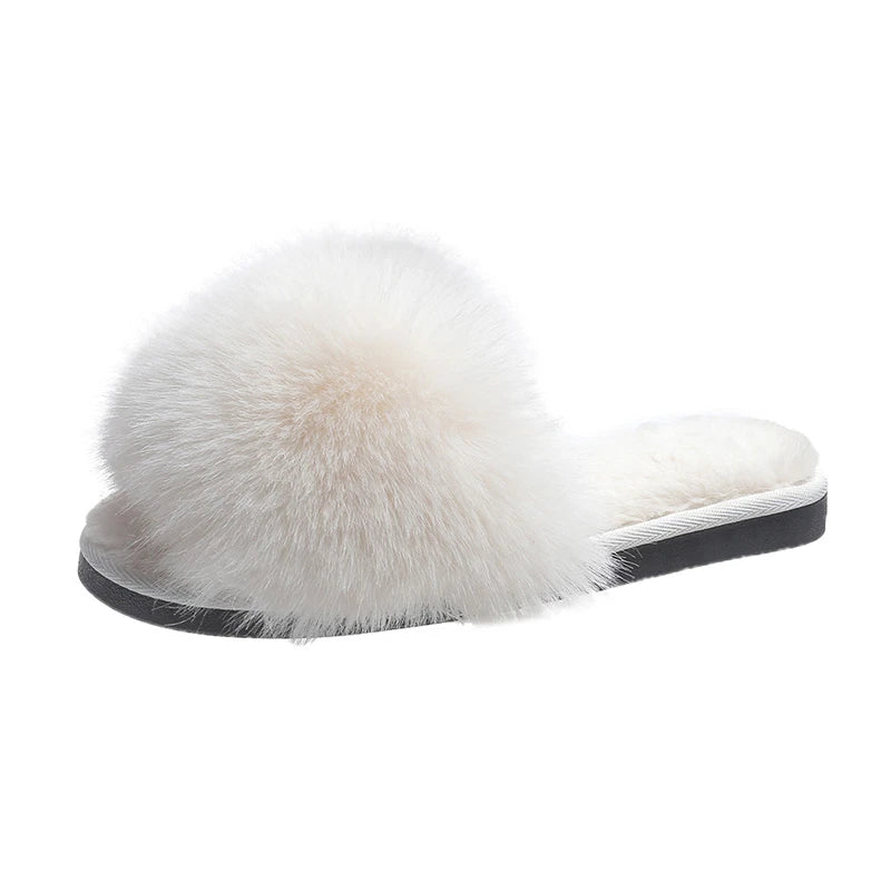 Chaussons d'hiver en fourrure rose pour femme, style kawaii, élégants, confortables et doux, à petit prix