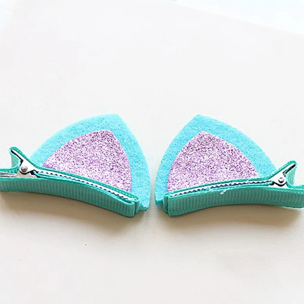2PCS New Plush Cat Ears Hairpins Girls Hair Clips Hair Accessories Women Cute Sweet Barrettes Kids Fashion Headwear Ornaments