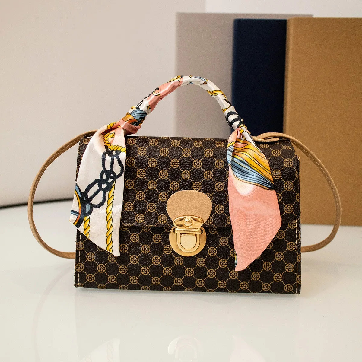 Fashion crocodile pattern color matching handbag purse mini ladies shoulder bag multifunctional Joker leisure bag
