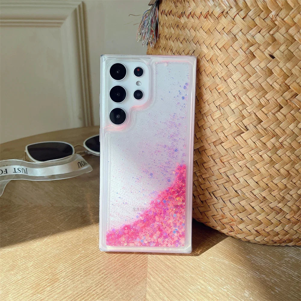 Bling Glitter Noctilucent Case for Samsung S20 S21 FE S22 S23 Note20 Ultra Note10 Plus A72 A73 A52 A14 TPU Soft Quicksand Cover