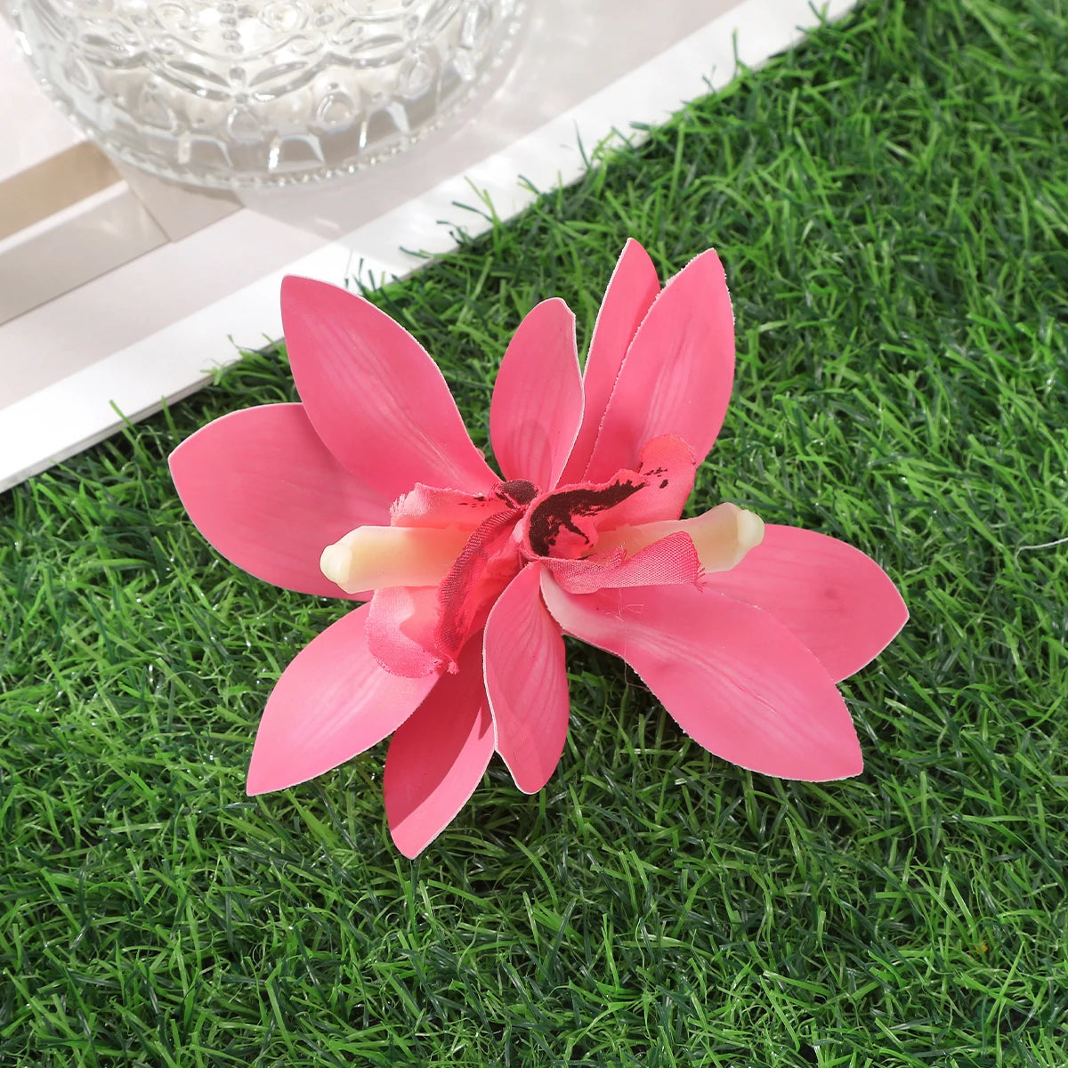 AWAYTR Cattleya Flowers Hairpin Artificial Floral Hair Clips Valentine Headwear Girl Hair Accessories Mother's Day Gift