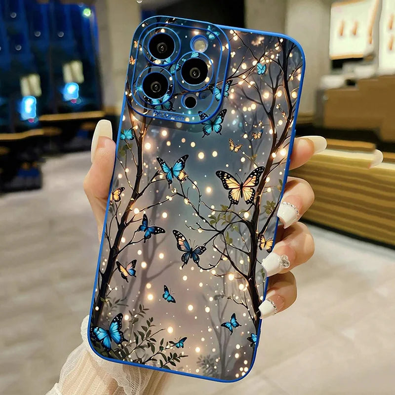 Case for iPhone 16 Glow In The Dark Butterfly Design Phone Case for iPhone 15 14 13 12 11 Pro Max X XR XS 7 8 Plus SE2 16E Cover