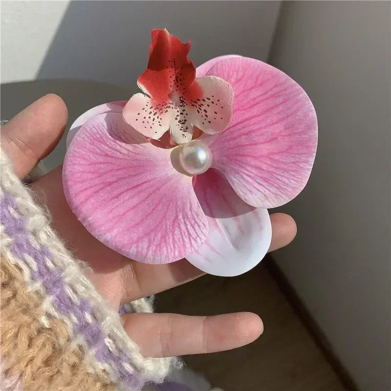 Bohemian, Atmospheric, Butterfly Orchid Edge Clip, Gripper Clip, Photography, Flower Shape, Headwear and Hair Accessories