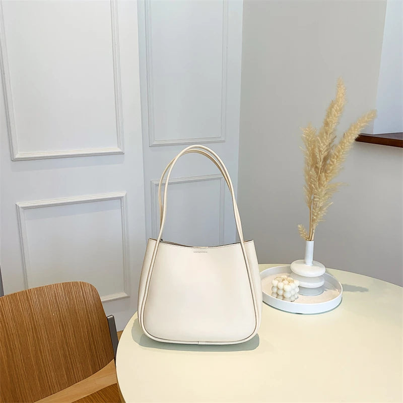 Summer PU Leather Women Shoulder Underarm Bags Totes Pure Color Casual Small Top-Handle Bags Handbags Purse Ladies Shoulder Bag