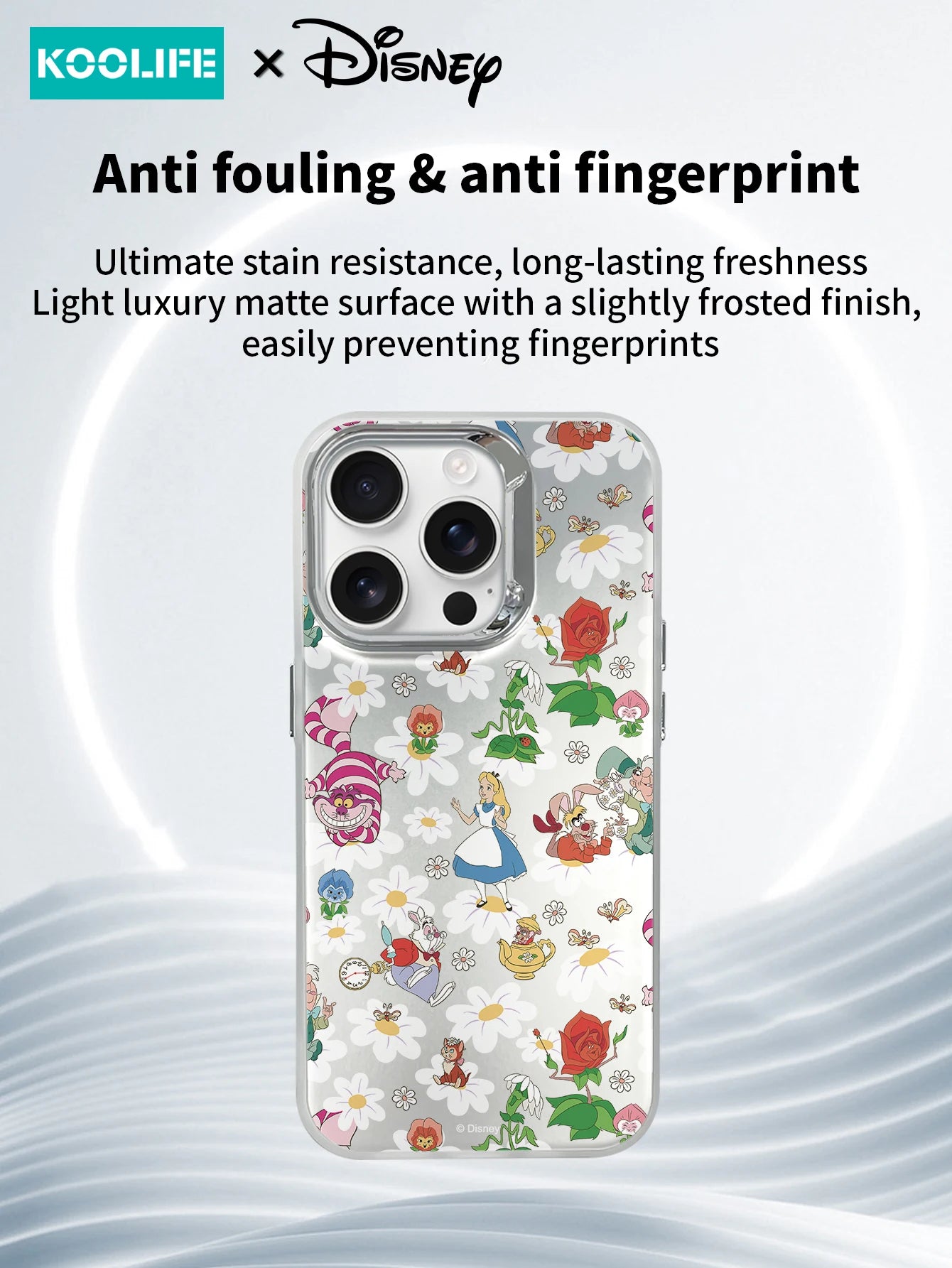 Koolife Alice in Wonderland - Daisy Disney Genuine Authorized Mobile Phone Protective Case for iPhone 11 12 13 14 15 16 Pro Max