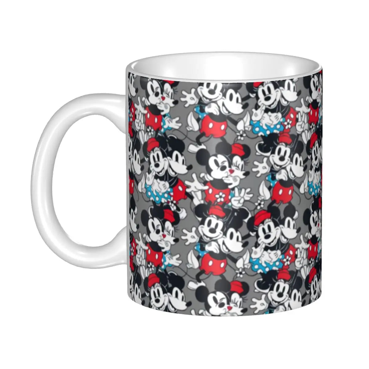 Cartoon Minnie Red Pink Coffee Mugs DIY Custom Polka Dot Bow Mouse Ceramic Mug Cup Creative Present