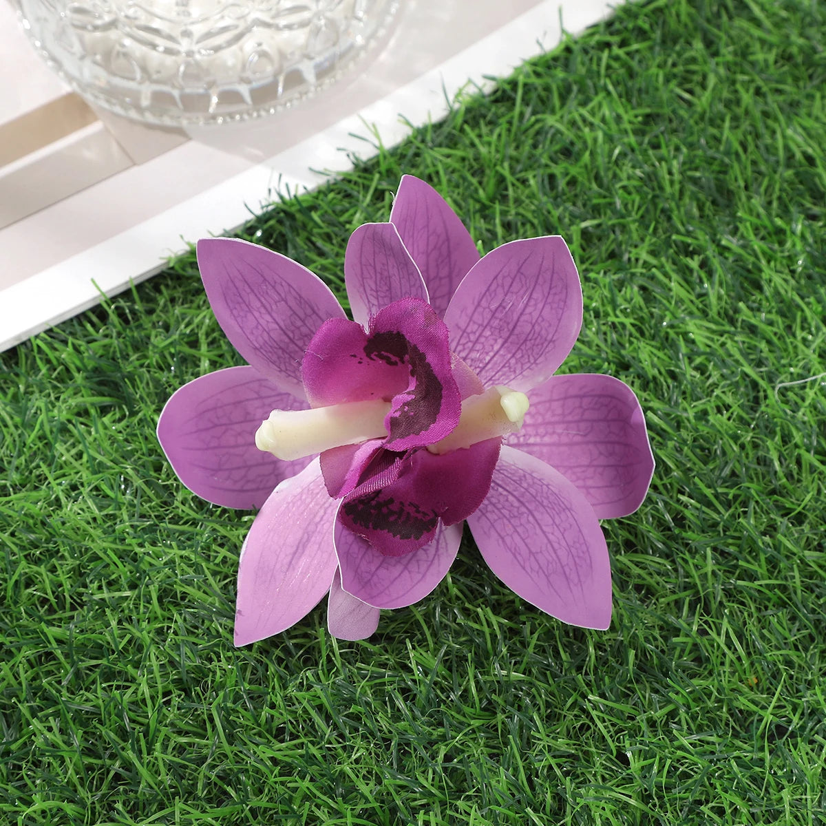 AWAYTR Cattleya Flowers Hairpin Artificial Floral Hair Clips Valentine Headwear Girl Hair Accessories Mother's Day Gift