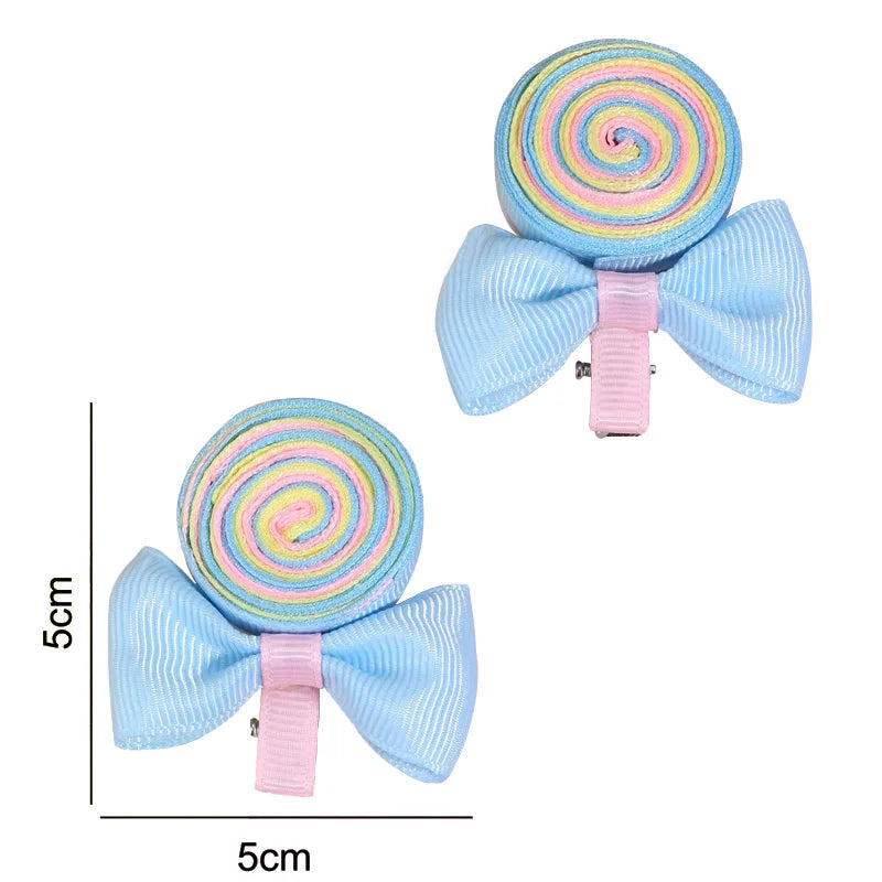 Nouvelles pinces à cheveux en forme de sucette, barrettes arc-en-ciel en forme de bonbon, épingles à cheveux pour bébés filles, couvre-chefs faits à la main, accessoires pour cheveux