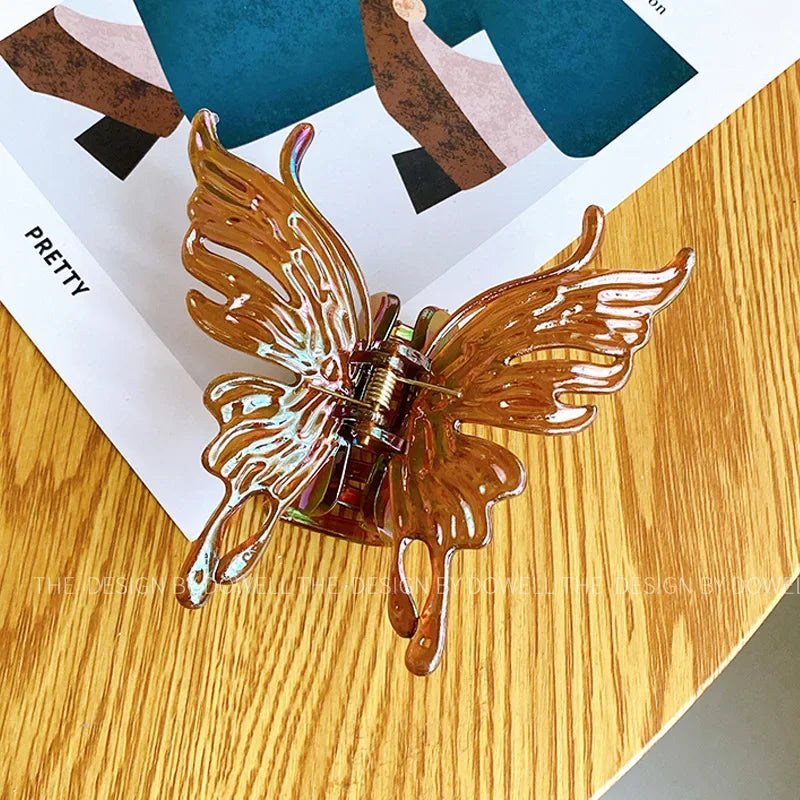 UXSL Pinces à cheveux papillon colorées pour femmes, grandes pinces à cheveux géométriques, accessoires de mode