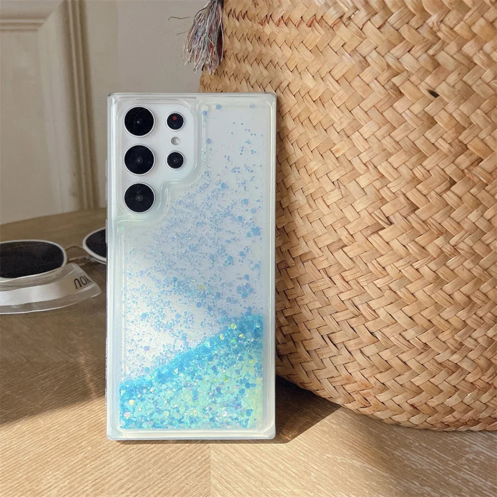 Bling Glitter Noctilucent Case for Samsung S20 S21 FE S22 S23 Note20 Ultra Note10 Plus A72 A73 A52 A14 TPU Soft Quicksand Cover