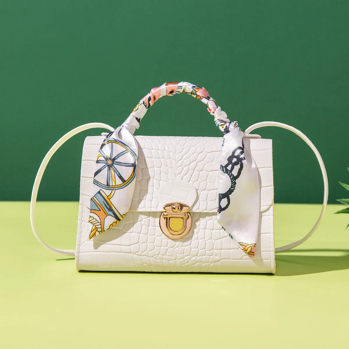 Fashion crocodile pattern color matching handbag purse mini ladies shoulder bag multifunctional Joker leisure bag