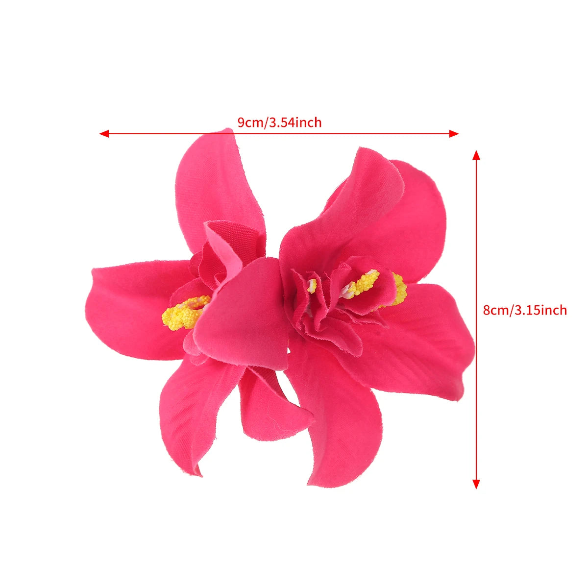 AWAYTR Cattleya Flowers Hairpin Artificial Floral Hair Clips Valentine Headwear Girl Hair Accessories Mother's Day Gift