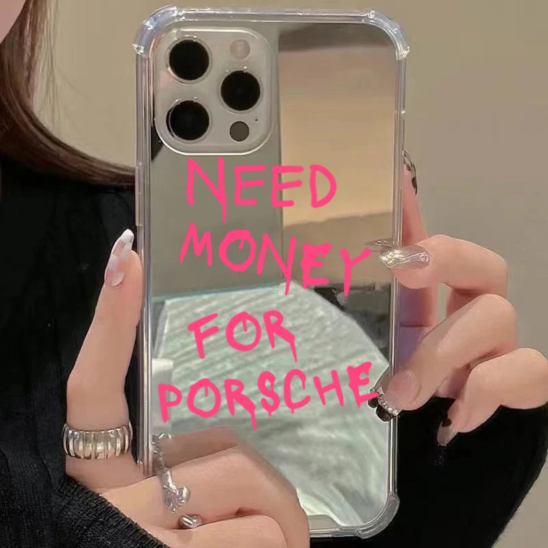 Graffiti Writing Characters Mirror Acrylic Phone Case For iPhone 16 11 12 13 14 15 Pro Max XS X XR 7 8 Plus SE2 Shockproof Cover