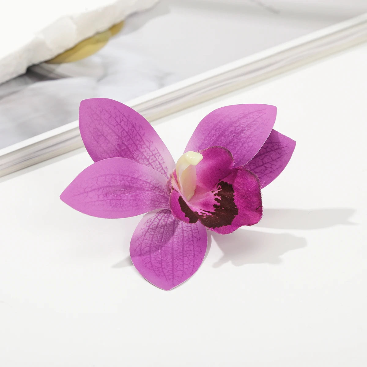 AWAYTR Cattleya Flowers Hairpin Artificial Floral Hair Clips Valentine Headwear Girl Hair Accessories Mother's Day Gift
