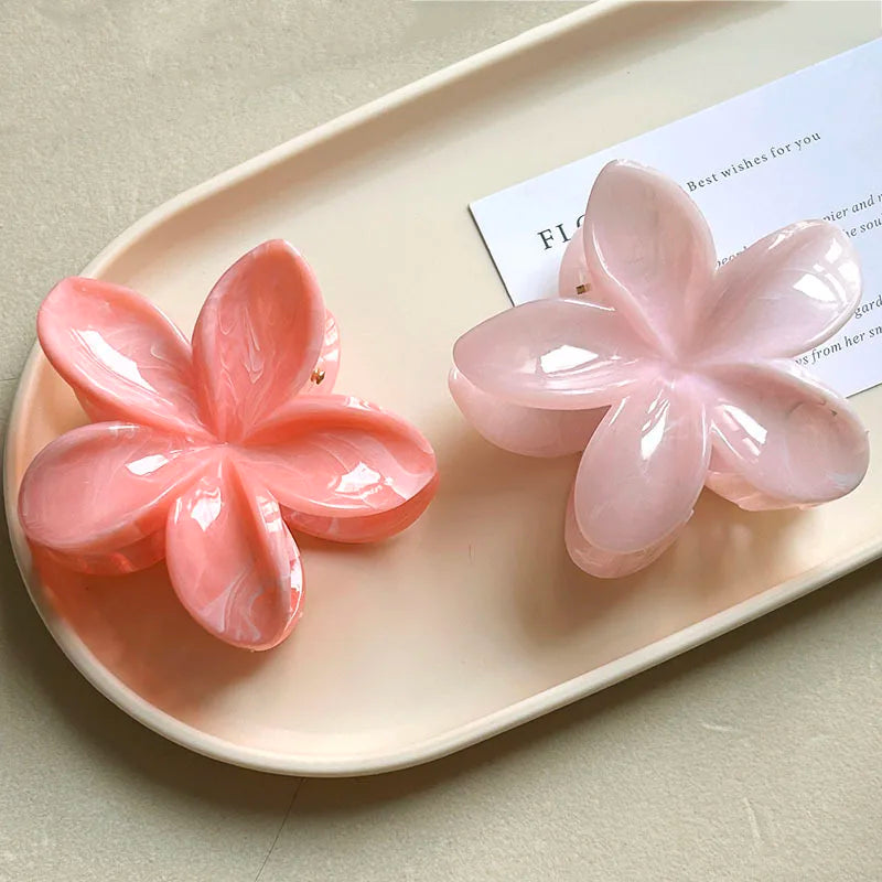 Sweet Flower Hair Claw Clips Hawaiian Flower Shark Hair Clamp Barrettes Headwear For Women Hair Accessories Beach Headwear Gifts