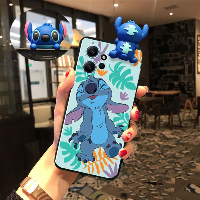 Cute 3D Stitch Cartoon Case For iPhone 14 13 12 15 Pro Max 11 12 Mini 7 8 6s 6 Plus XS Max X XR SE Soft Tpu Phone Case Cover