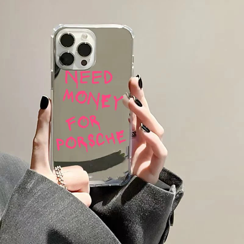 Graffiti Writing Characters Mirror Acrylic Phone Case For iPhone 16 11 12 13 14 15 Pro Max XS X XR 7 8 Plus SE2 Shockproof Cover