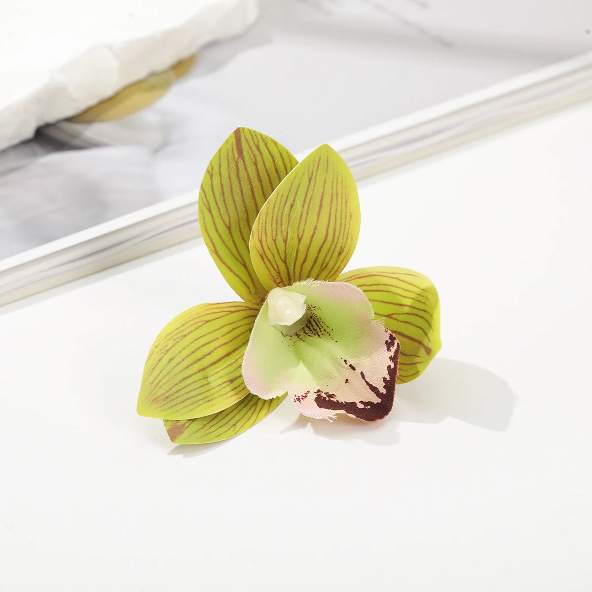AWAYTR Cattleya Flowers Hairpin Artificial Floral Hair Clips Valentine Headwear Girl Hair Accessories Mother's Day Gift