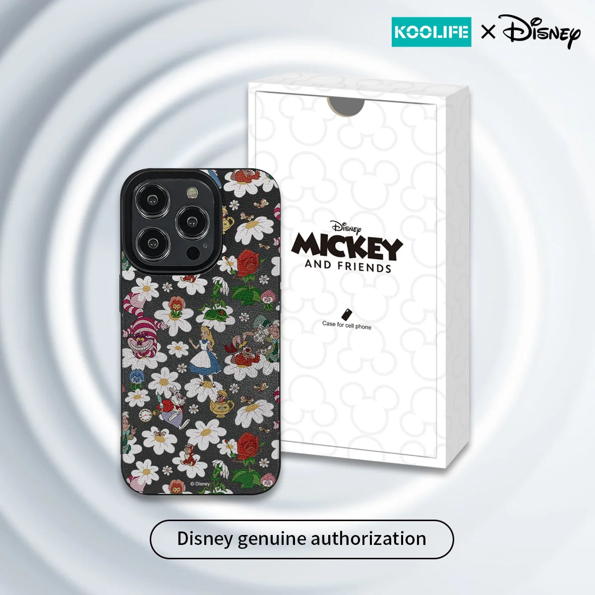 Koolife Alice in Wonderland - Daisy Disney Genuine Authorized Mobile Phone Protective Case for iPhone 11 12 13 14 15 16 Pro Max
