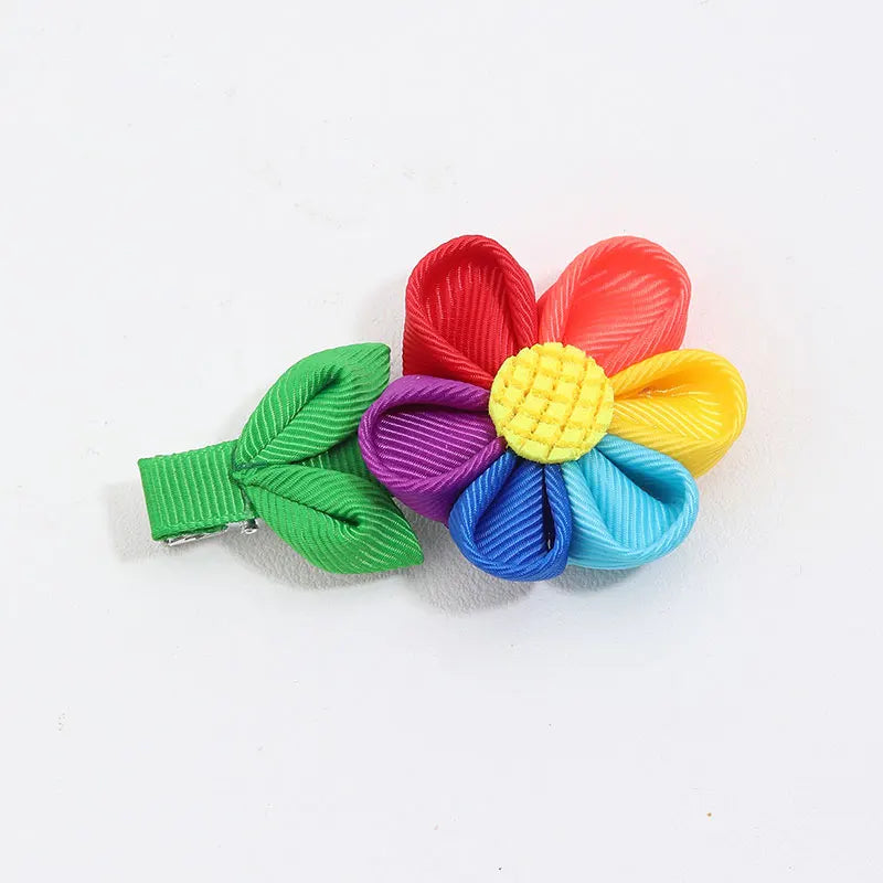 Nouvelles pinces à cheveux en forme de sucette, barrettes arc-en-ciel en forme de bonbon, épingles à cheveux pour bébés filles, couvre-chefs faits à la main, accessoires pour cheveux