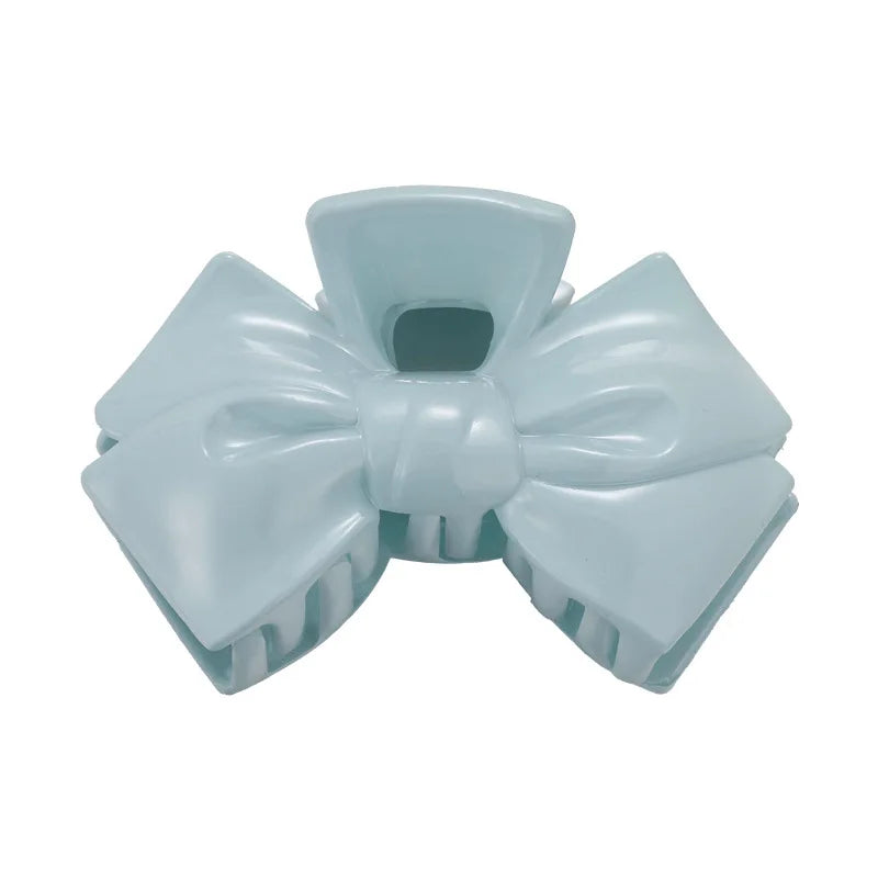 Girl's Elegant Hairpin Crab Clips Hair Accessories Cream Blue Bow Five-Pointed Star Hair Clip Geometry Hair Claw for Women