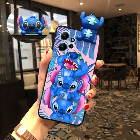 Cute 3D Stitch Cartoon Case For iPhone 14 13 12 15 Pro Max 11 12 Mini 7 8 6s 6 Plus XS Max X XR SE Soft Tpu Phone Case Cover