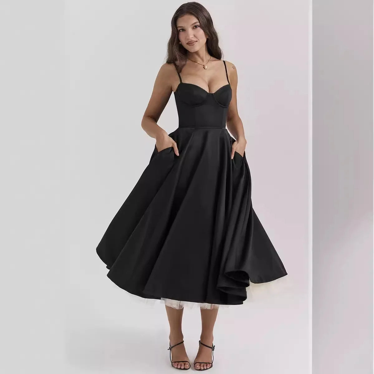 Robes longues élégantes pour femmes, Sexy, Ropa Y2k, en maille, à bretelles, été, 2024