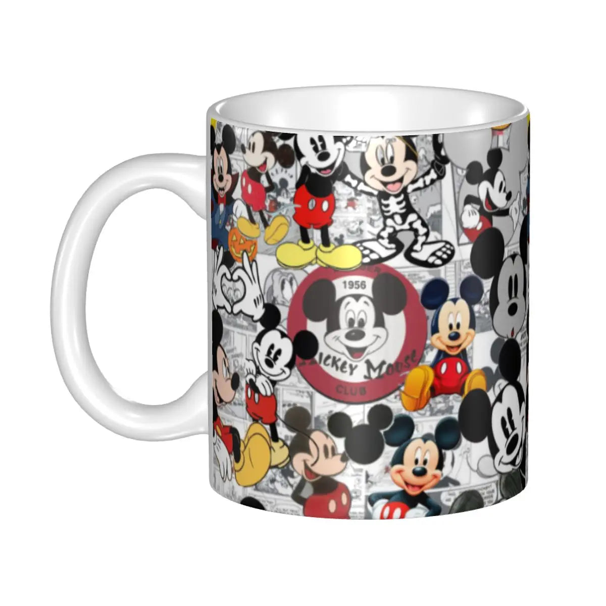 Cartoon Minnie Red Pink Coffee Mugs DIY Custom Polka Dot Bow Mouse Ceramic Mug Cup Creative Present