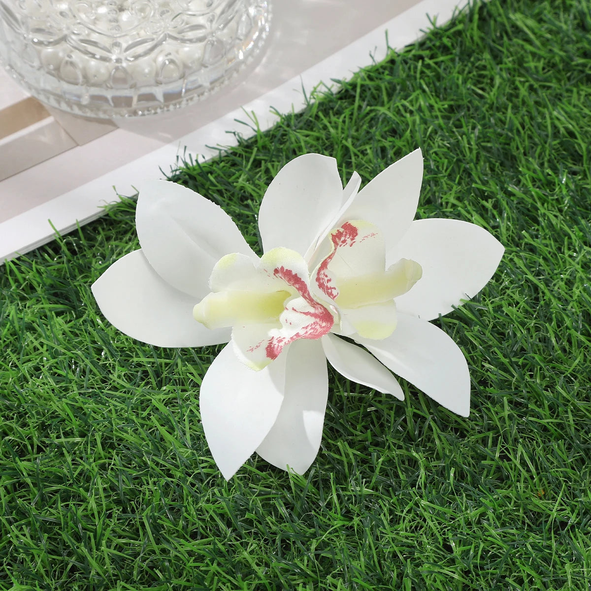 AWAYTR Cattleya Flowers Hairpin Artificial Floral Hair Clips Valentine Headwear Girl Hair Accessories Mother's Day Gift