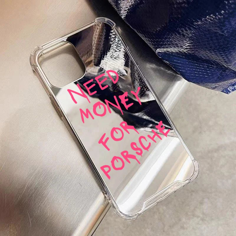 Graffiti Writing Characters Mirror Acrylic Phone Case For iPhone 16 11 12 13 14 15 Pro Max XS X XR 7 8 Plus SE2 Shockproof Cover