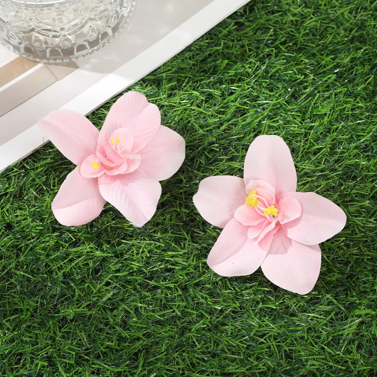 AWAYTR Cattleya Flowers Hairpin Artificial Floral Hair Clips Valentine Headwear Girl Hair Accessories Mother's Day Gift