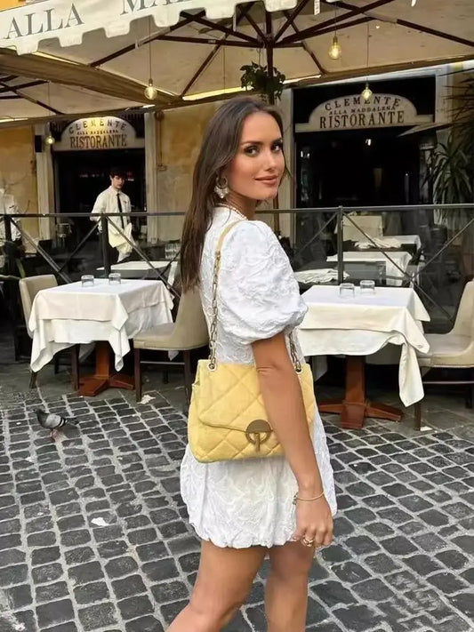 Ladies Solid Embroidered Short Style Elegant Summer Dresses Women White Casual Streetwear Mini Dress Female Robes Femme Vestidos