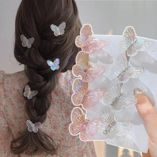 Pinces à cheveux papillon transparentes pour femmes, élégantes, pour coiffure de fée, pour filles, mignonnes, à faire soi-même, accessoires pour cheveux