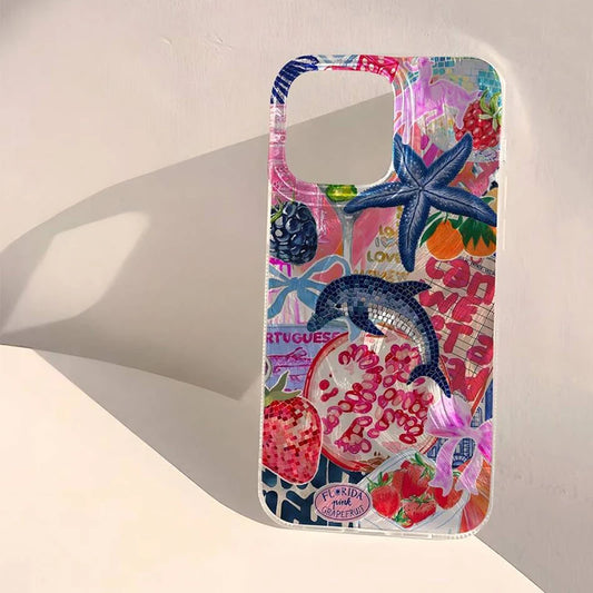 Seaside Scenery Wave Beach Pattern Phone CaseFor iPhone 15 16 14 13 12 11 Pro Max 16E XS XR Max 7 8 16 Plus SE2 Shockproof Cover