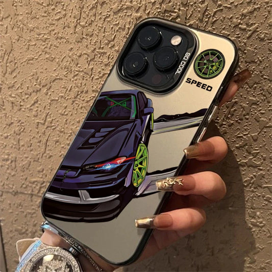 Fashionable Car Print Electroplate IMD Phone Case For Redmi 12 13C For Xiaomi Redmi Note 13 12 11 10 Pro Plus 12S 11S Hard Cover