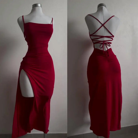 2024 explosive new dress summer high sensitivity halter strap Spice Girl bag hip dress