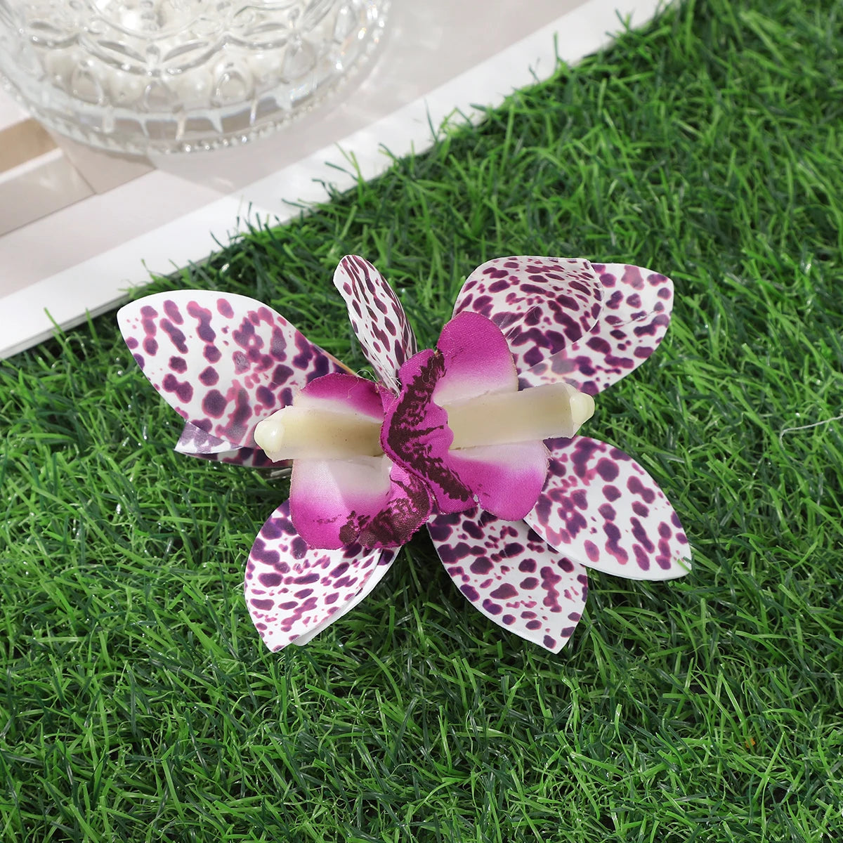 AWAYTR Cattleya Flowers Hairpin Artificial Floral Hair Clips Valentine Headwear Girl Hair Accessories Mother's Day Gift