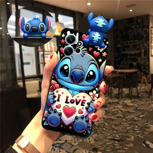 Cute 3D Stitch Cartoon Case For iPhone 14 13 12 15 Pro Max 11 12 Mini 7 8 6s 6 Plus XS Max X XR SE Soft Tpu Phone Case Cover