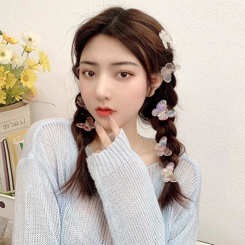 Pinces à cheveux papillon transparentes pour femmes, élégantes, pour coiffure de fée, pour filles, mignonnes, à faire soi-même, accessoires pour cheveux