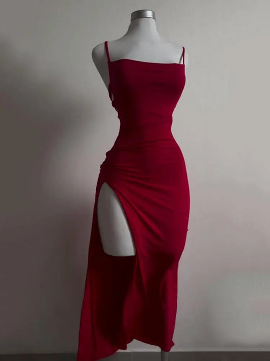2024 explosive new dress summer high sensitivity halter strap Spice Girl bag hip dress
