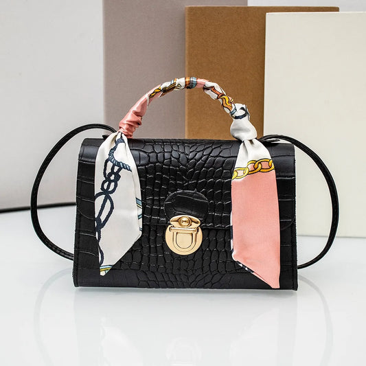 Fashion crocodile pattern color matching handbag purse mini ladies shoulder bag multifunctional Joker leisure bag