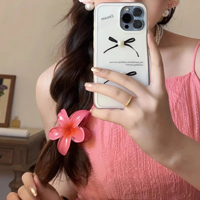 New Hawaiian Gradient Hair Clips Women Flower Hair Claws Shark Hairpins Vacation Beach Style Hairpins Hair Accessories