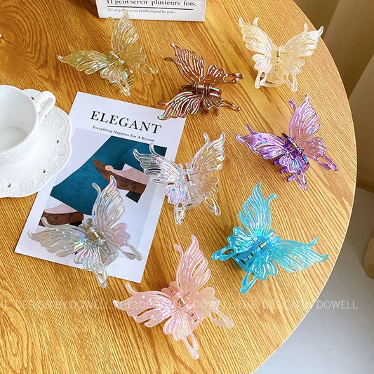 UXSL Pinces à cheveux papillon colorées pour femmes, grandes pinces à cheveux géométriques, accessoires de mode