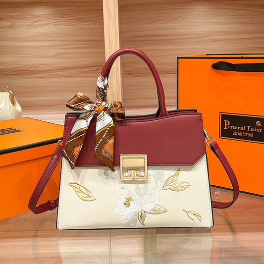 Elegant mother Embroidered Women's Bag Fashion Crossbody bags Style Versatile Large Capacity Shoulder Handbag Designer Bag 7
